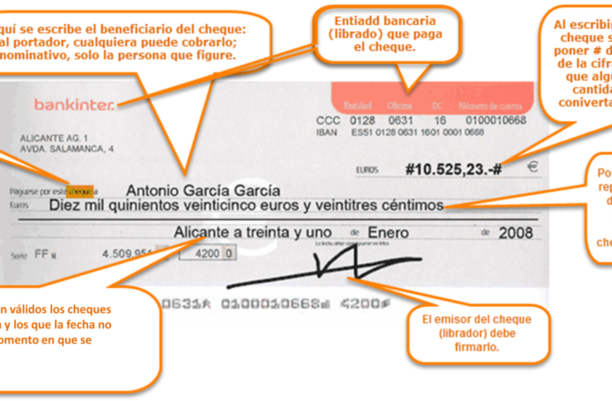 Cómo rellenar un cheque
