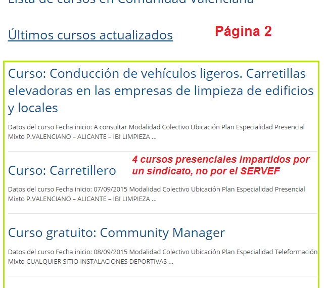 Irregularidades en los cursos del INEM